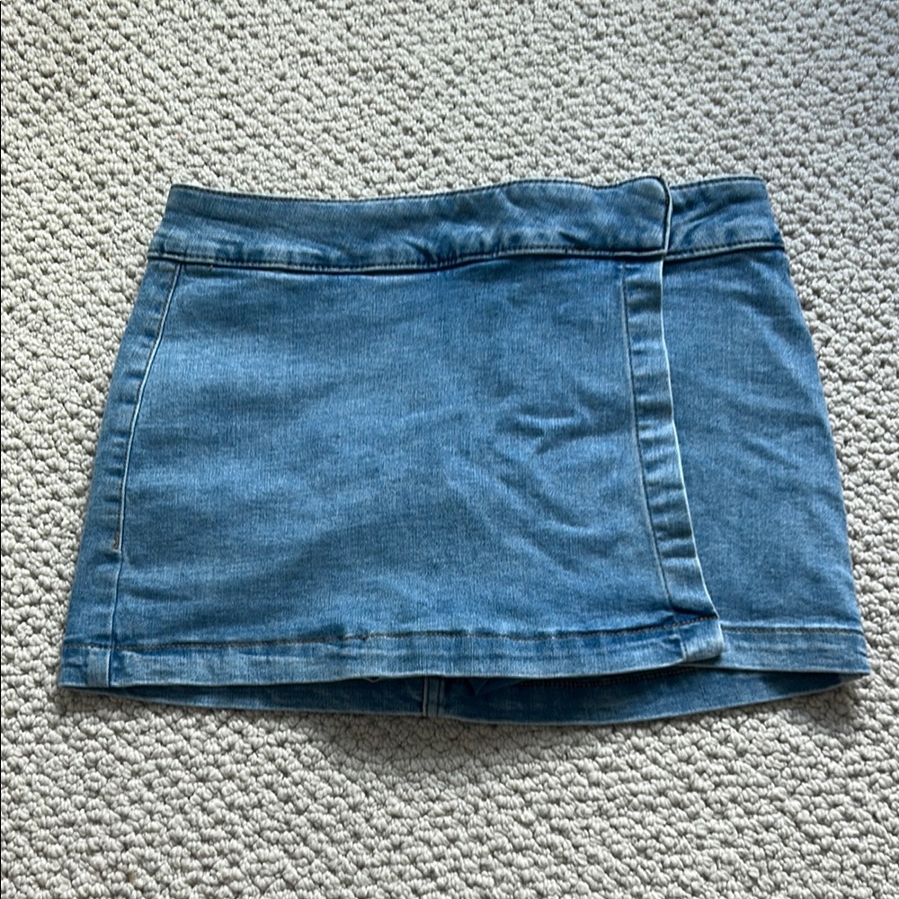 Garage Denim Mini Wrap Skirt